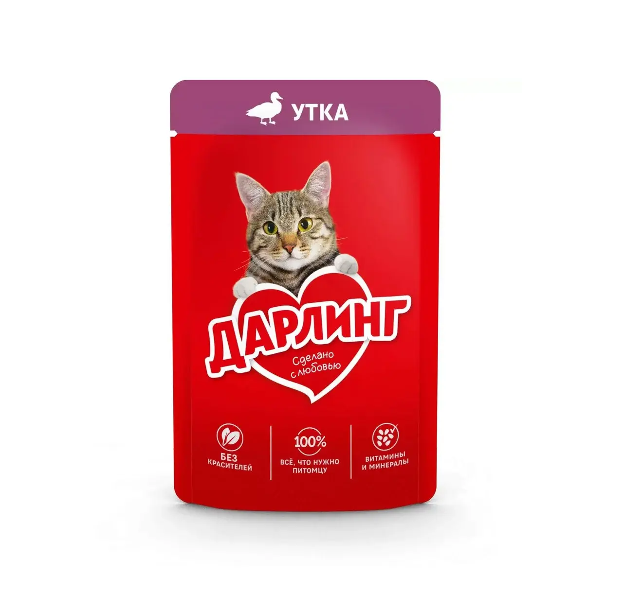 Дарлинг Влажный корм для кошек с уткой, 75 г