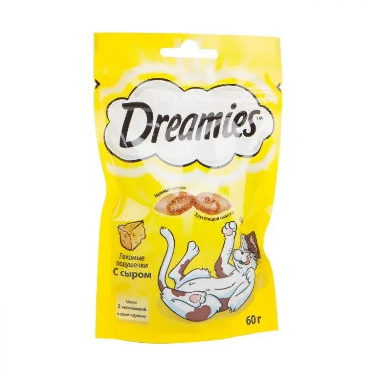 Dreamies "Лакомые подушечки" для кошек Сыр, 60 г