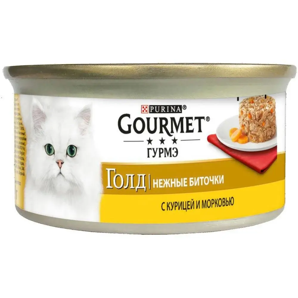 Gourmet Gold Консервы для кошек Биточки с курицей и морковью