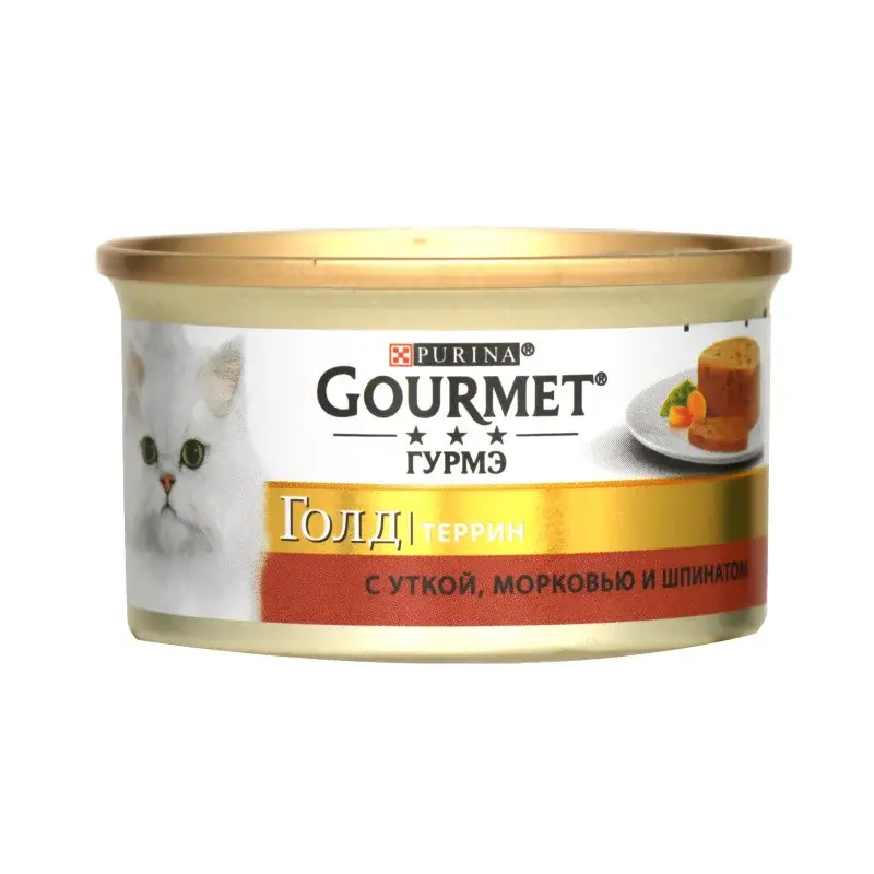 Gourmet Gold Консервы для кошек Утка, морковь, шпинат