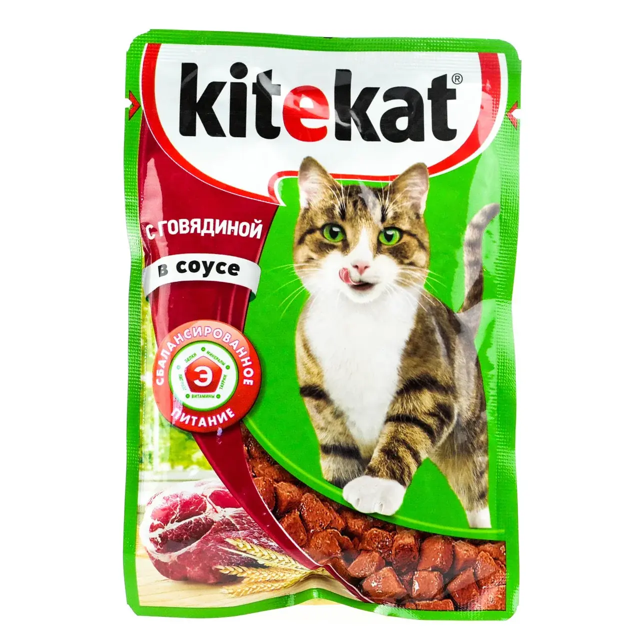 Китекет Влажный корм для кошек Говядина в соусе