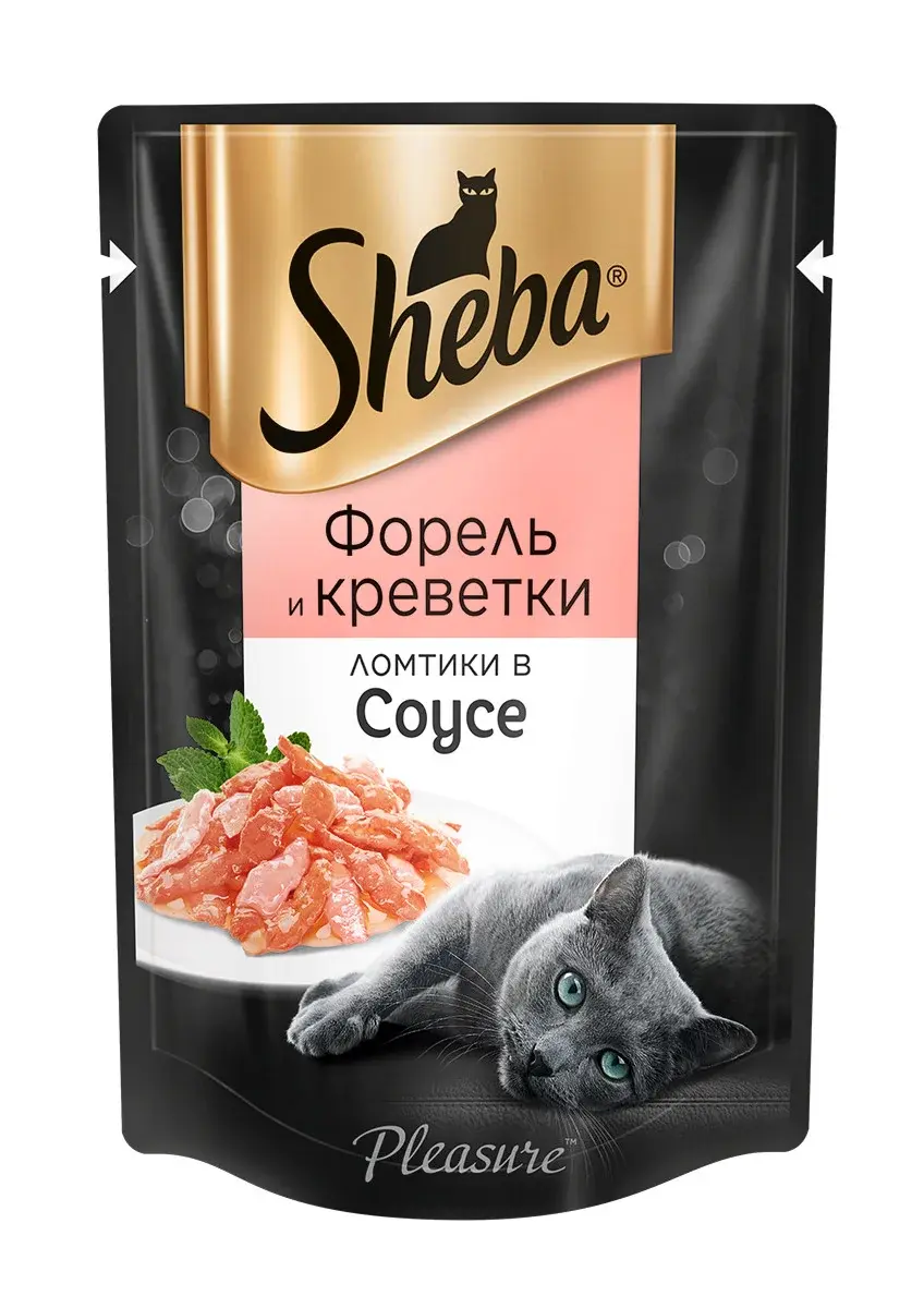 Шеба Влажный корм для кошек Форель и креветки
