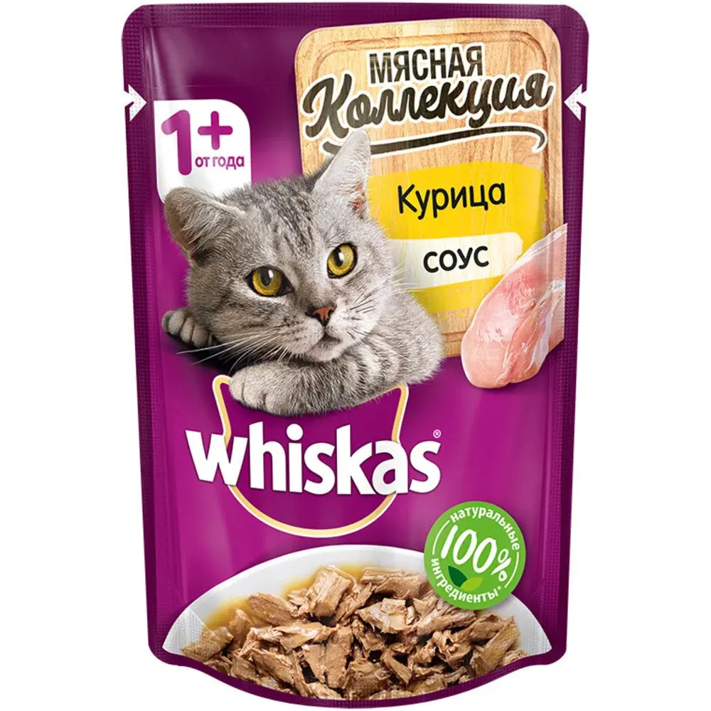 Вискас Влажный корм для кошек Мясная коллекция Курица