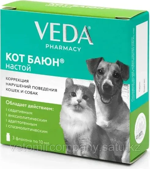 VEDA Кот Баюн успокаивающий настой для кошек и собак 3 флакона по 10 мл Код: 102309498