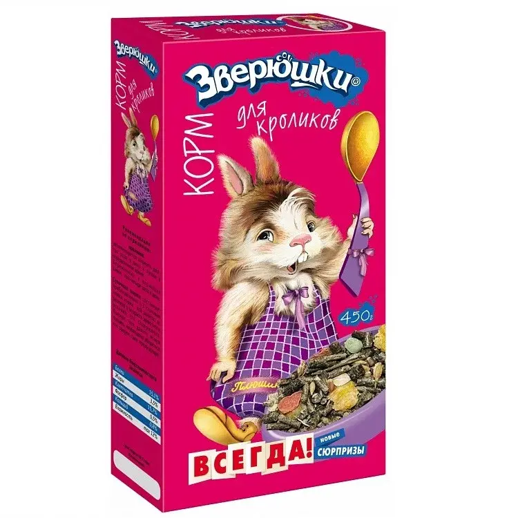 Зверюшки Корм для кроликов, 450 г