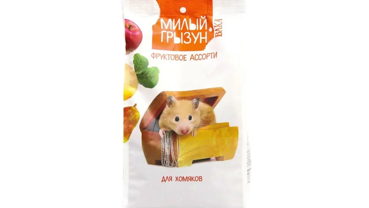 Милый грызун Фруктовое ассорти для хомяков, 200 гр
