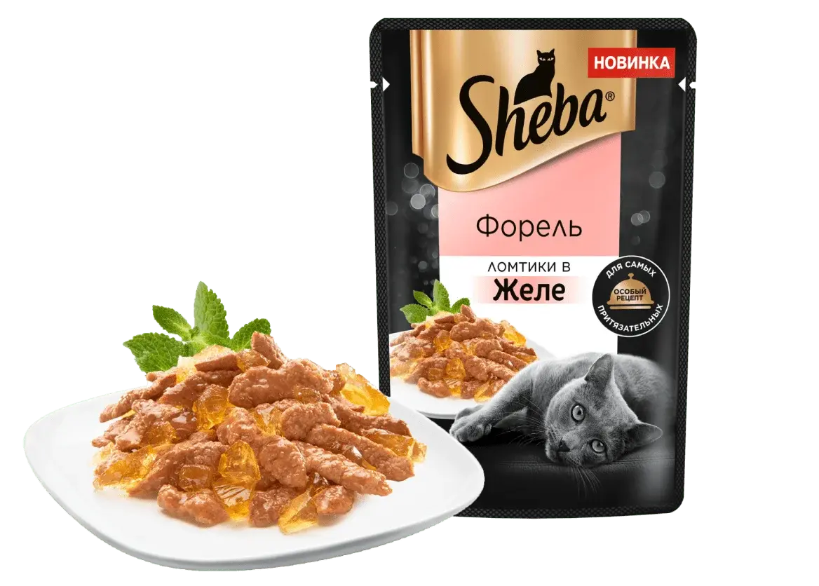 Шеба Влажный корм для кошек Форель в желе