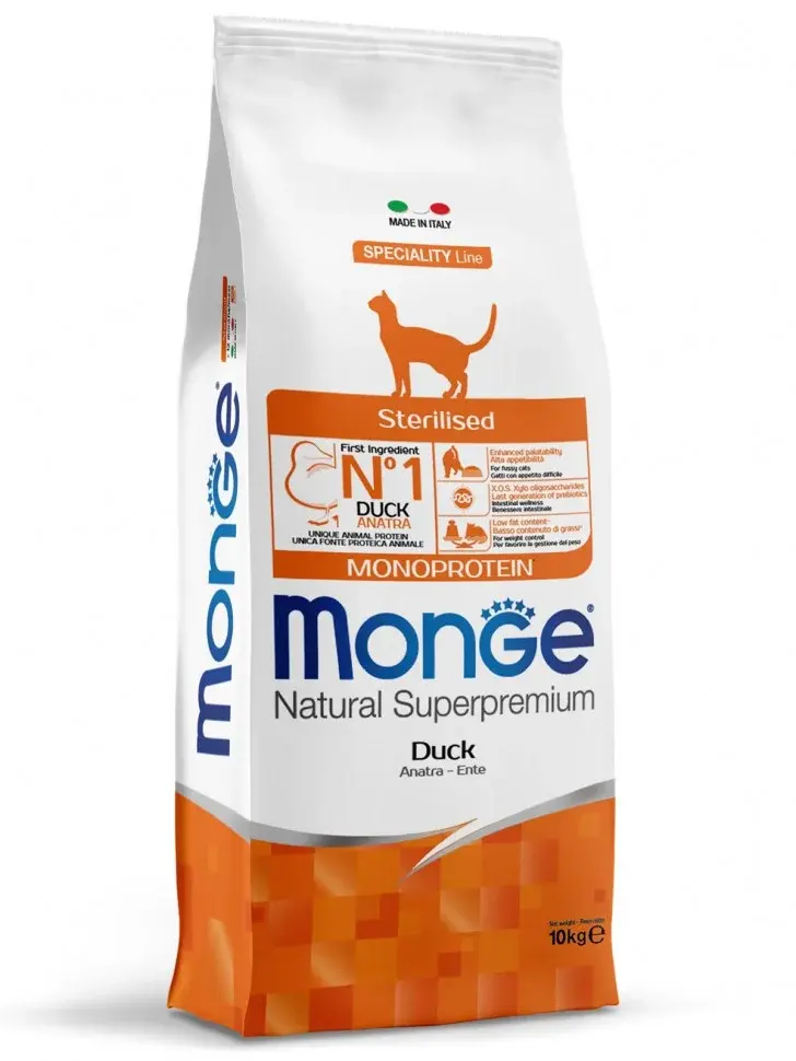 Monge (Монже) Сухой корм для стерилизованных кошек с Уткой