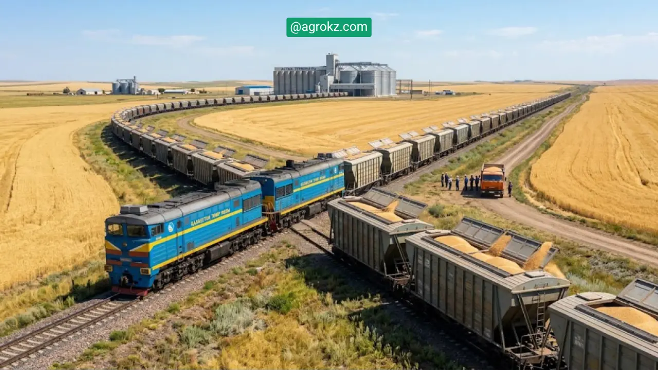 Елімізде теміржолмен астық тасымалы 13%-ға ұлғайды