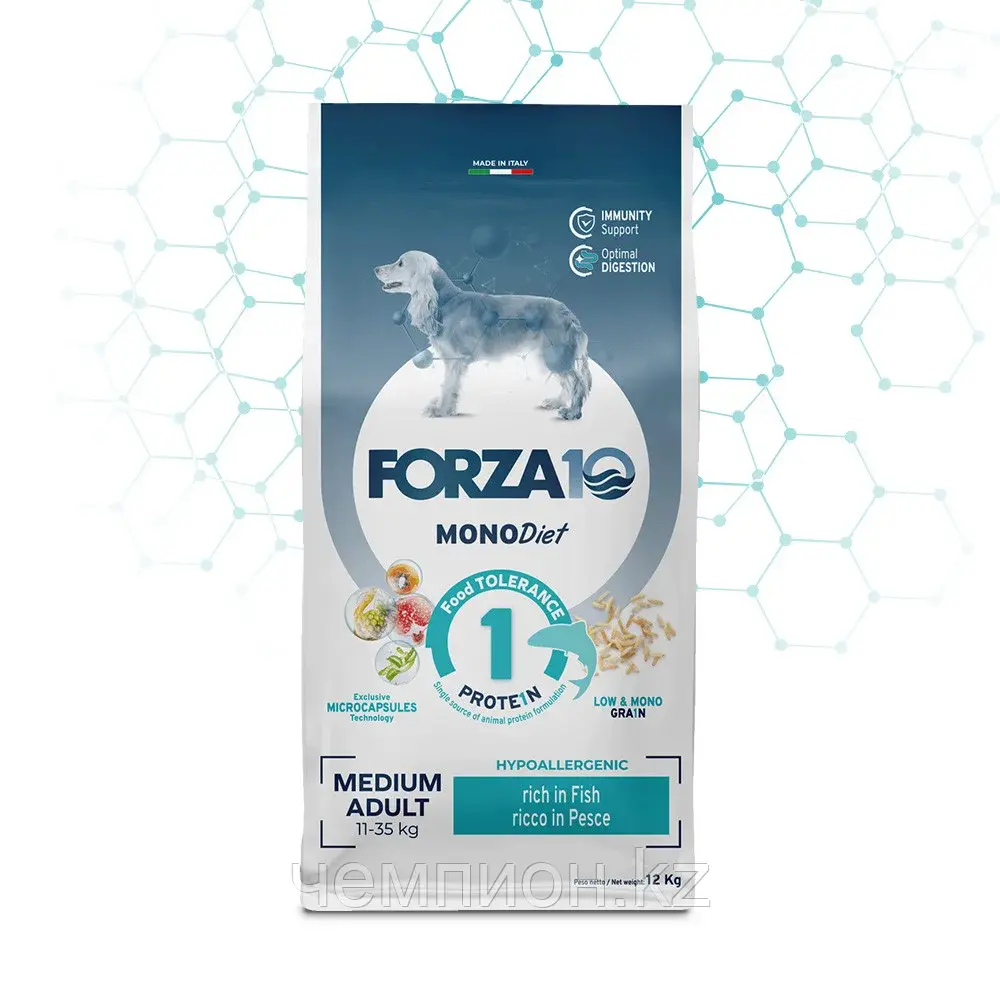 11731 Forza10 Medium Diet pesce, Форца10 диетический корм из рыбы для собак средних пород, 12кг.