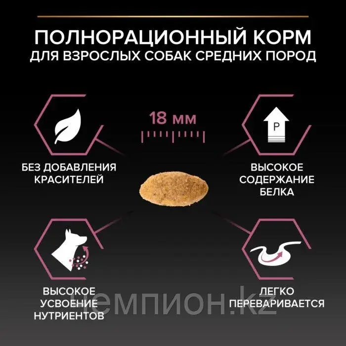 Pro Plan Medium Adult Sensitive, Про План для собак с чувствительным пищеварением, лосось|рис, уп.14 кг.
