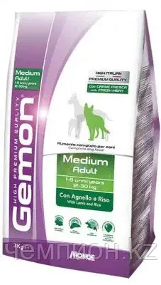 8615 Gemon Dog Adult All Breads, сухой корм для взрослых собак средних пород с ягнёнком и рисом, уп. 15кг.
