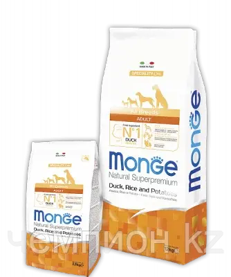 1129 Monge Speciality Line All Breeds Adult Duck, Монже сухой корм для собак, утка, рис, картофель, уп.2,5кг