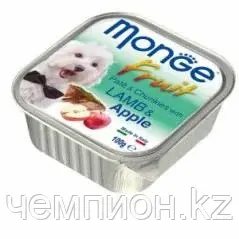 1322 Monge Fruit, паштет из мяса ягнёнка с яблоком для собак, ламистр 100гр.