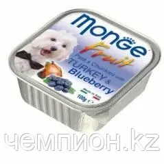 1320 Monge Fruit, паштет из мяса индейки с черникой для собак, ламистр 100гр.