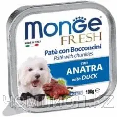 1304 Monge Fresh, паштет с кусочками утки для собак, уп.16*100гр.