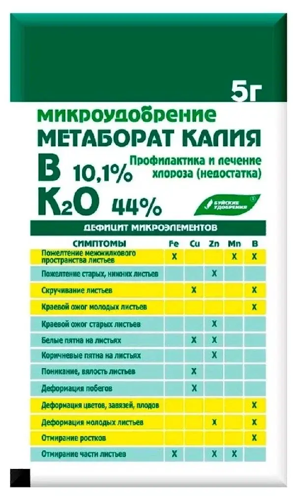 Метоборат калия 5гр от хлороза Код: 10-00003777