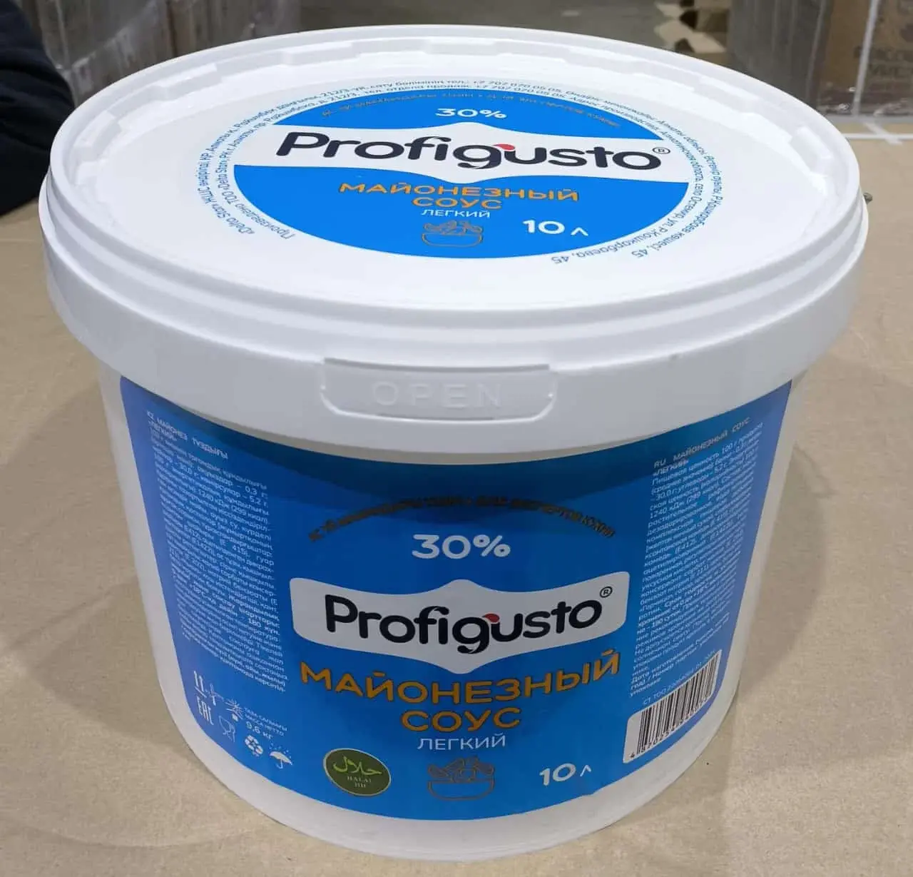 Майонезный соус «Profigusto 30%. Ведро 10 кг. Срок хранения 180 суток.