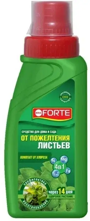 Удобрение Bona Forte 4 в 1 от пожелтения листьев 285мл 0061 Код: 10-00011706