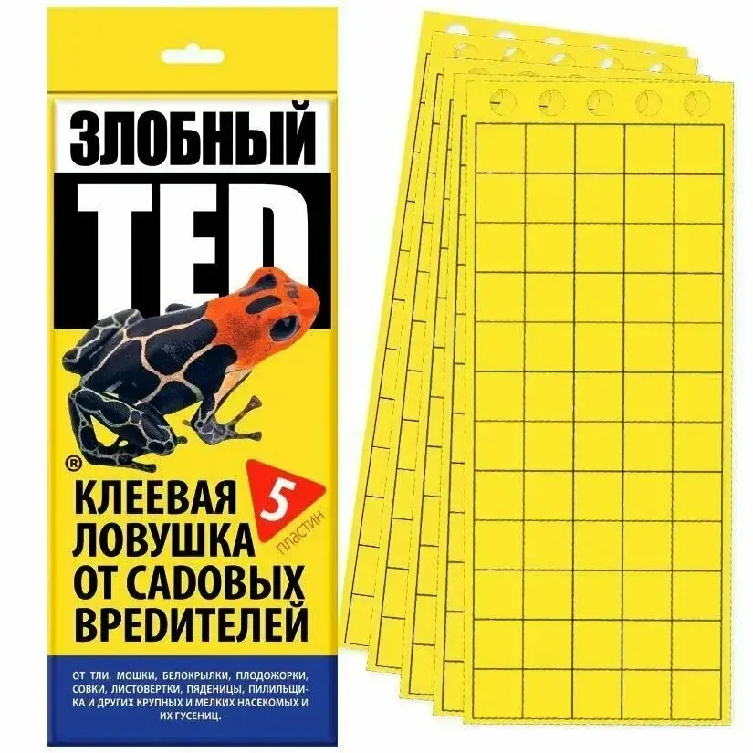 Ловушка клеевая "Злобный Тэд" от садовых вредителей (5 пластин) 0155 Код: BK000009816