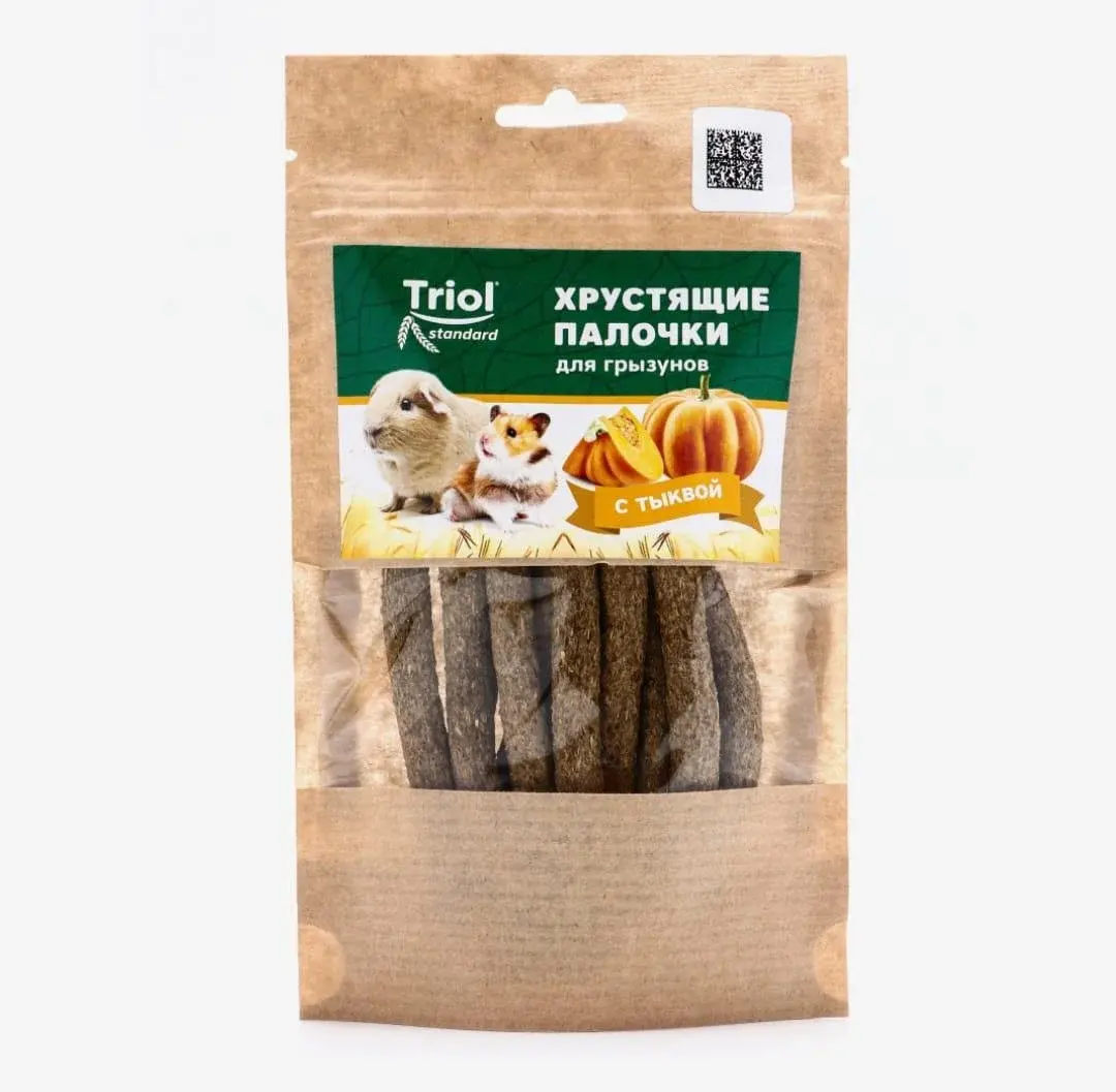 Лакомство Triol хрустящие палочки для грызунов с тыквой, 30 г