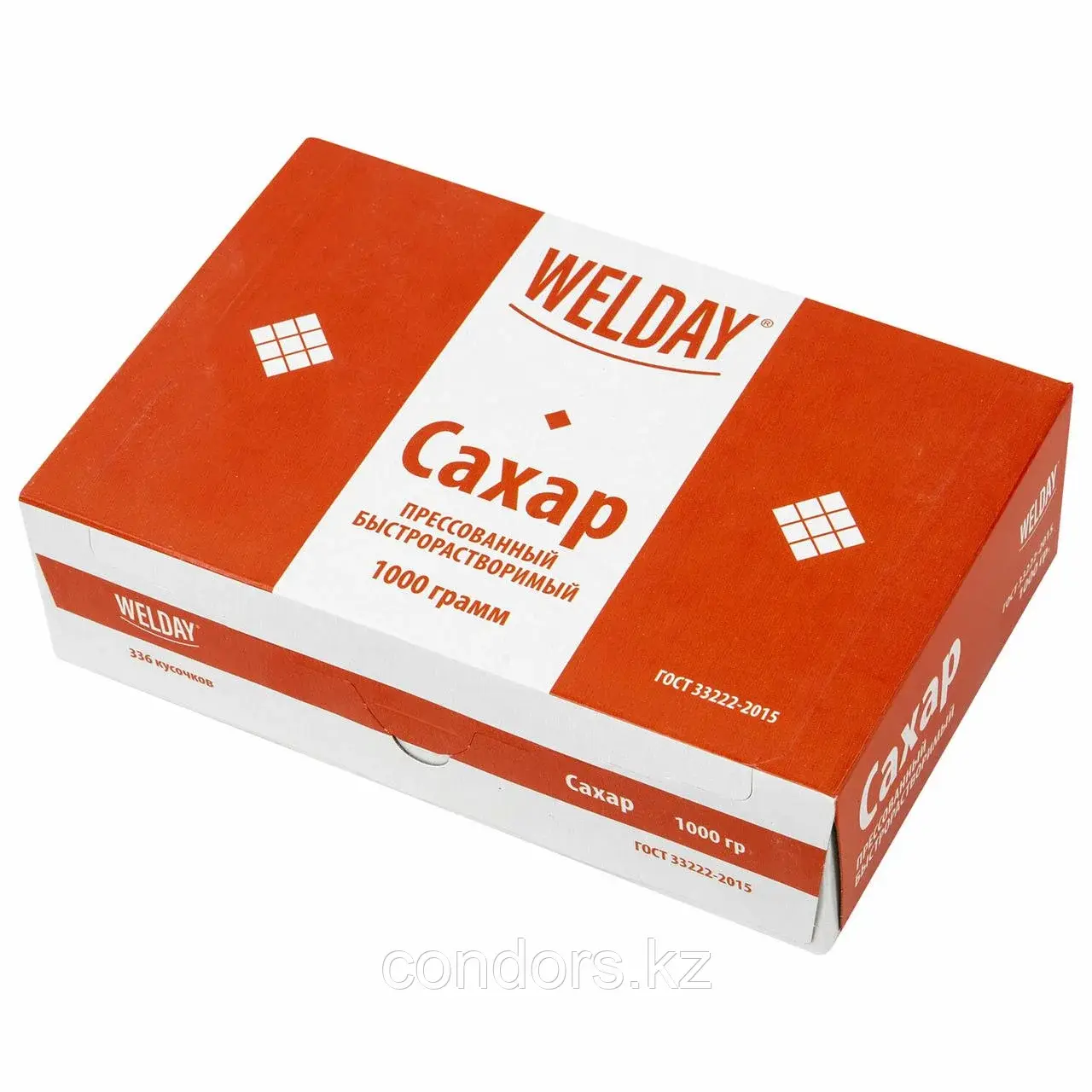 Сахар-рафинад WELDAY (ВЭЛДЭЙ), 1 кг (336 кусочков, размер 12х14х15 мм), 622405 Код: 622405