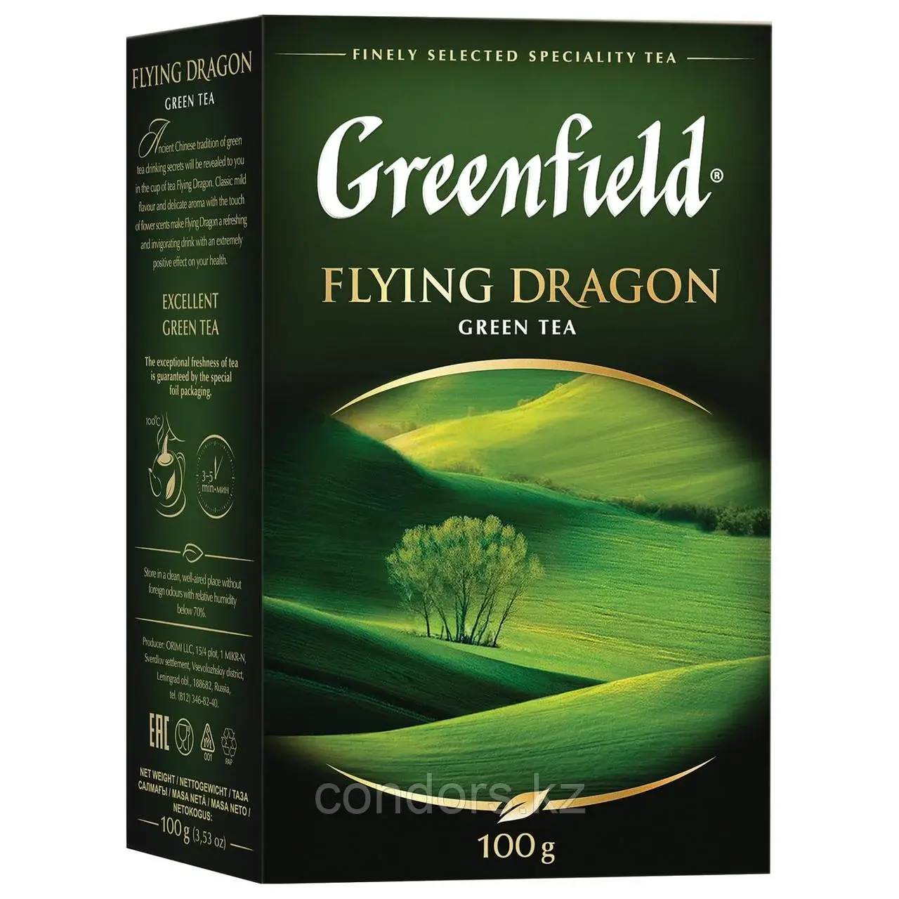 Чай GREENFIELD "Flying Dragon", зеленый, листовой, 100 г, 0357 Код: 357
