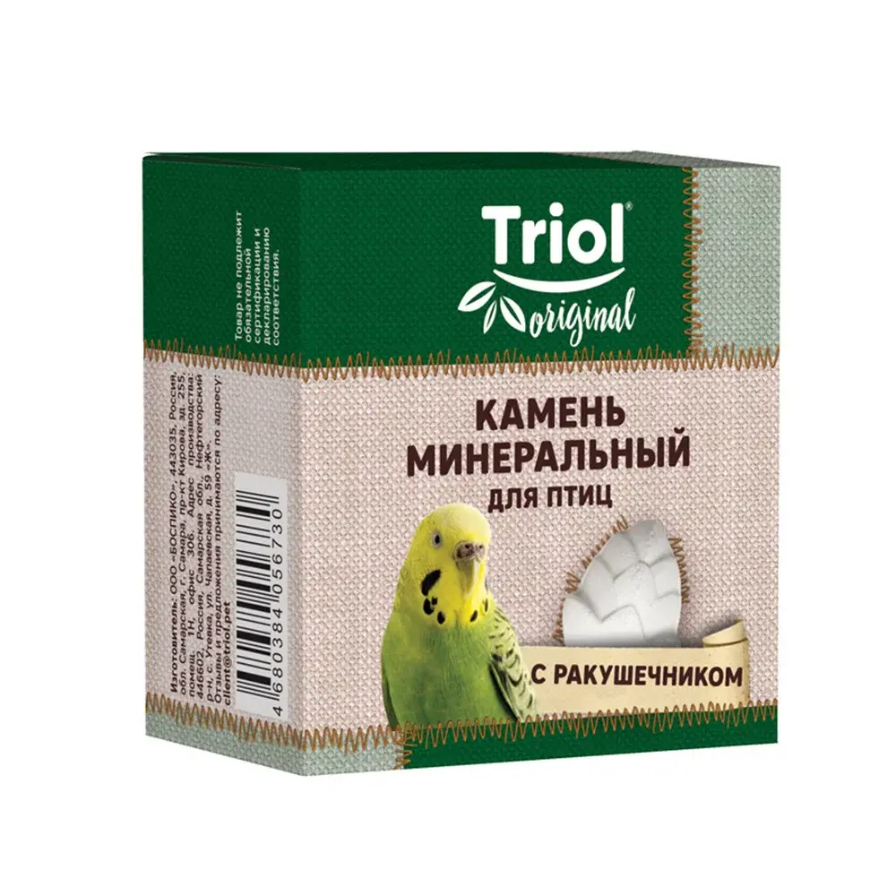 Минеральный камень для птиц Triol с ракушечником, 25 г