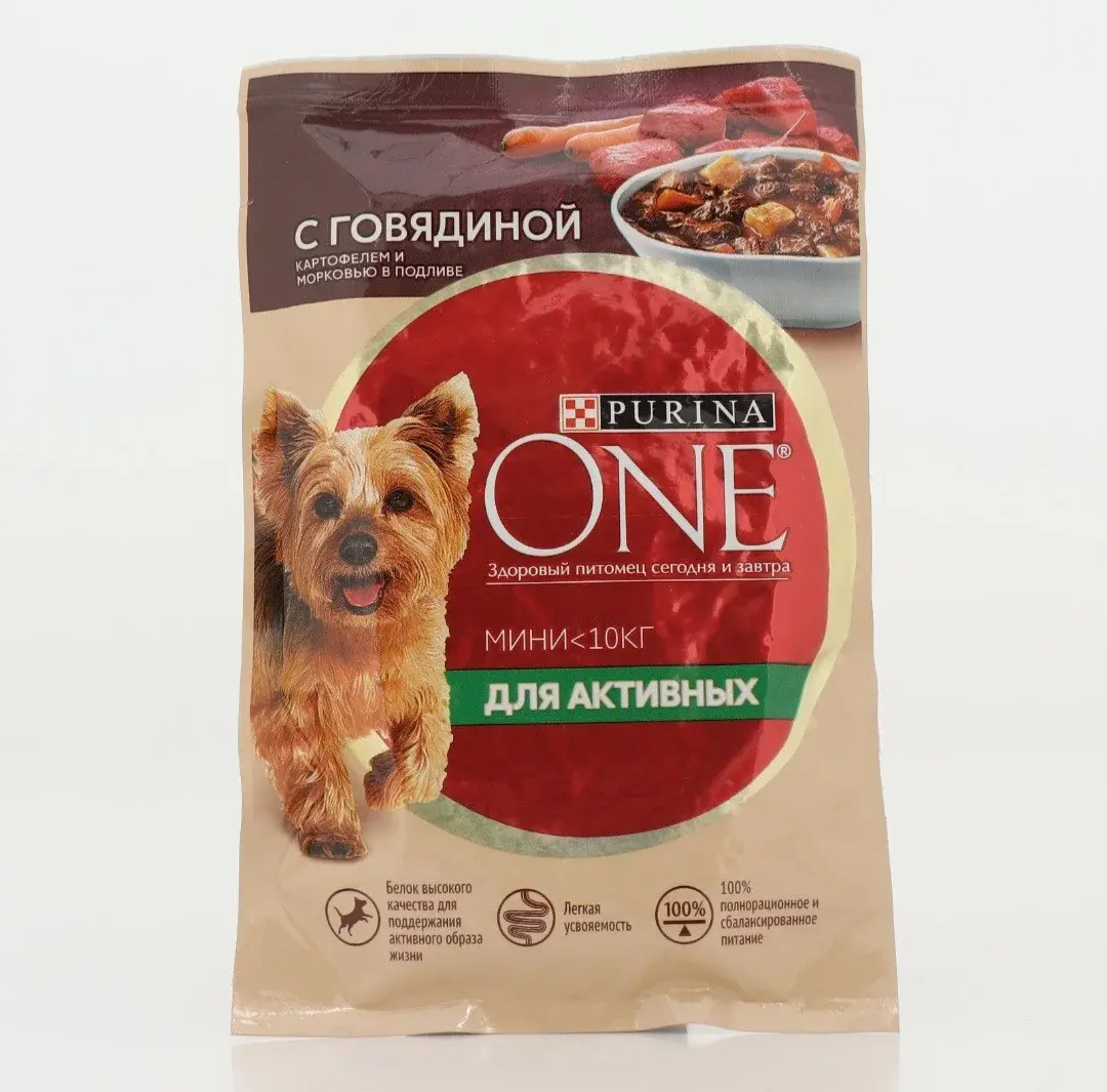 Purina One (Пурина Уан) Влажный корм для мини собак Говядина, 85 г
