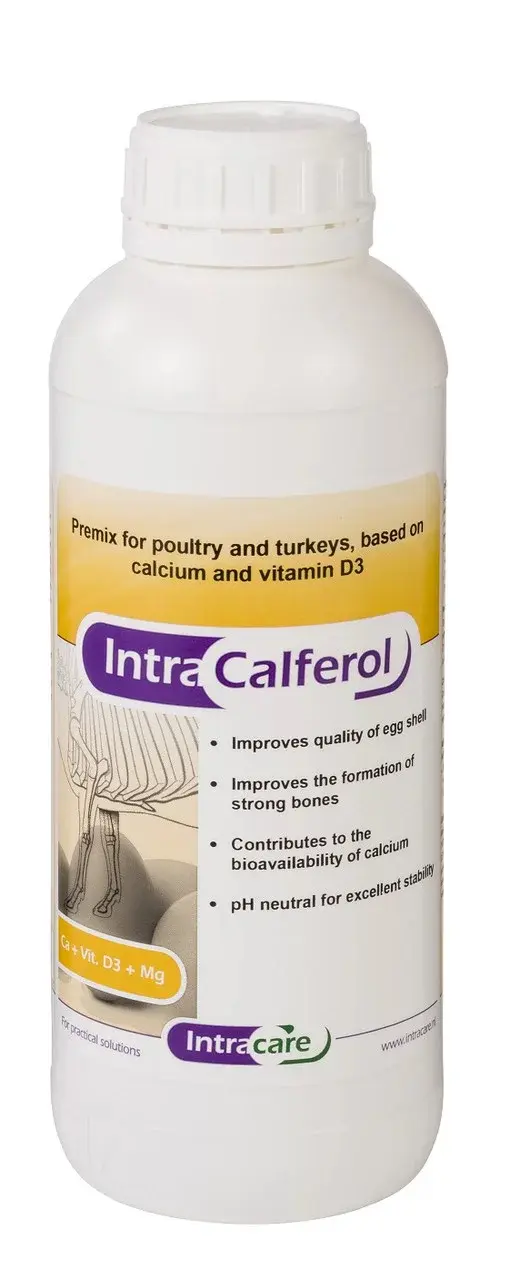 Intra Calferol, жидкая кормовая добавка для птицы с витамином D3, Ca и Mg
