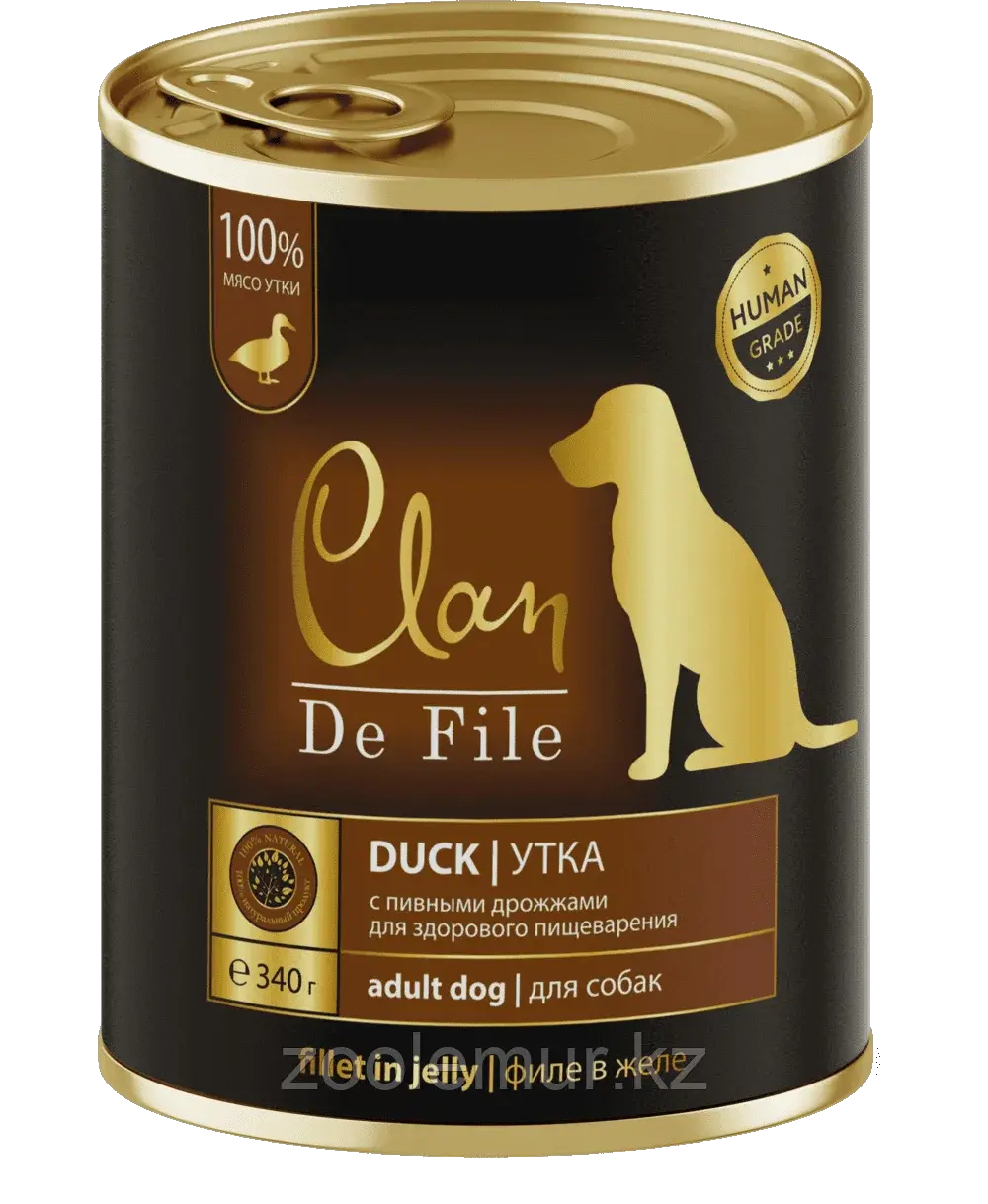 Clan De File консервы для собак с уткой 340 гр.