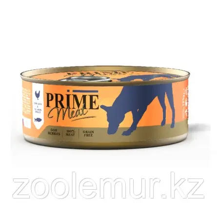 Консервы PRIME MEAT DOG GRAIN FREE беззерновые для взрослых собак с курицей и лососем в желе (325 гр) Код: 137.4158