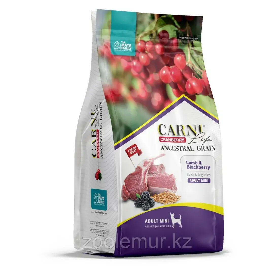 CARNI LIFE Mini Корм для собак мелкой породы с ягненком, с ежевикой и клюквой