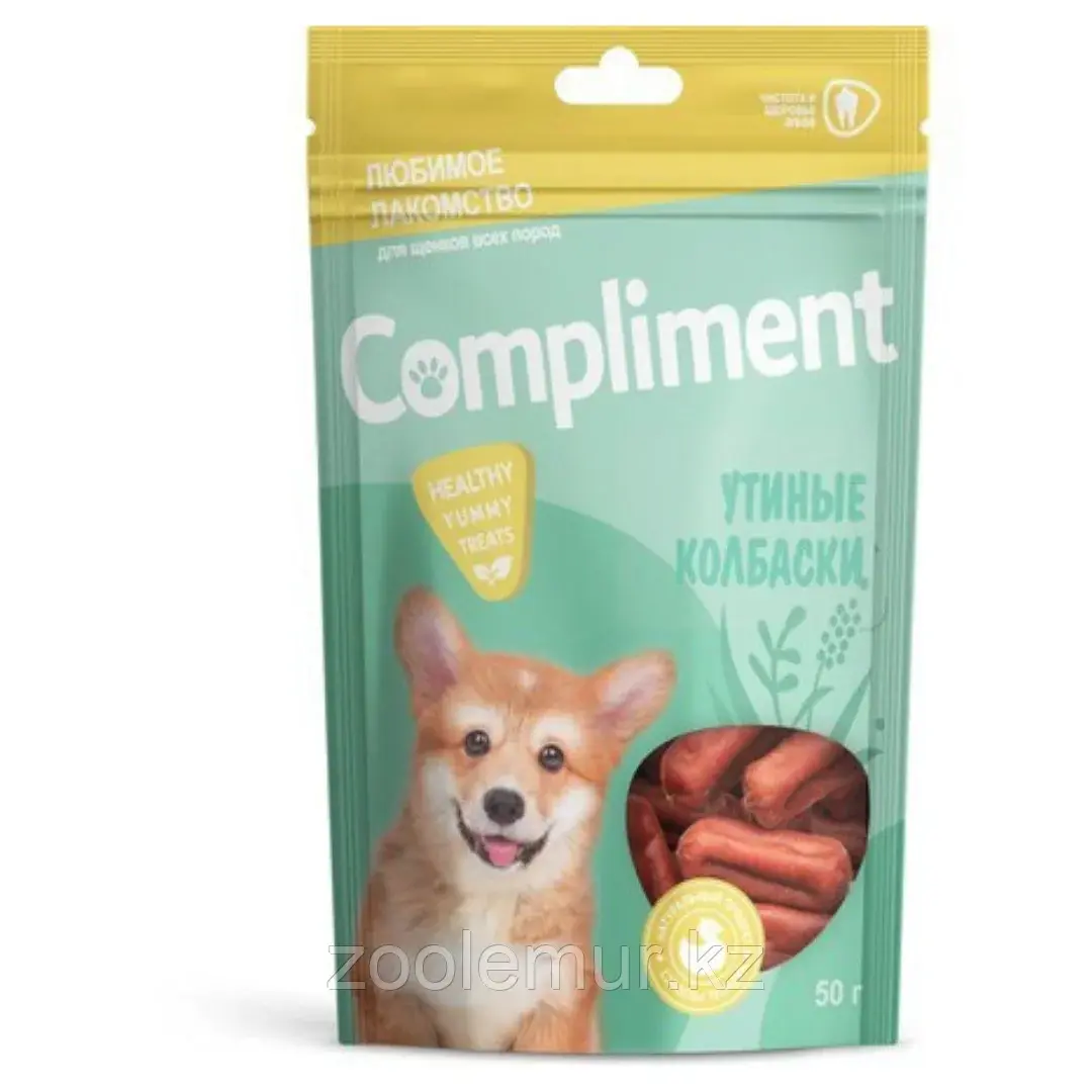 COMPLIMENT Лакомство для щенков Нежные мясные колбаски из мяса утки , 50 гр