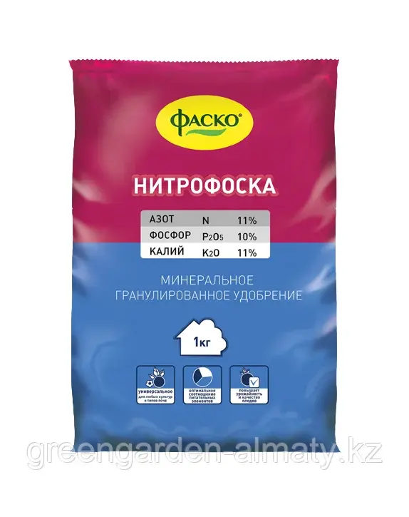 Удобрение сухое минеральное Нитрофоска, 1кг | Фаско