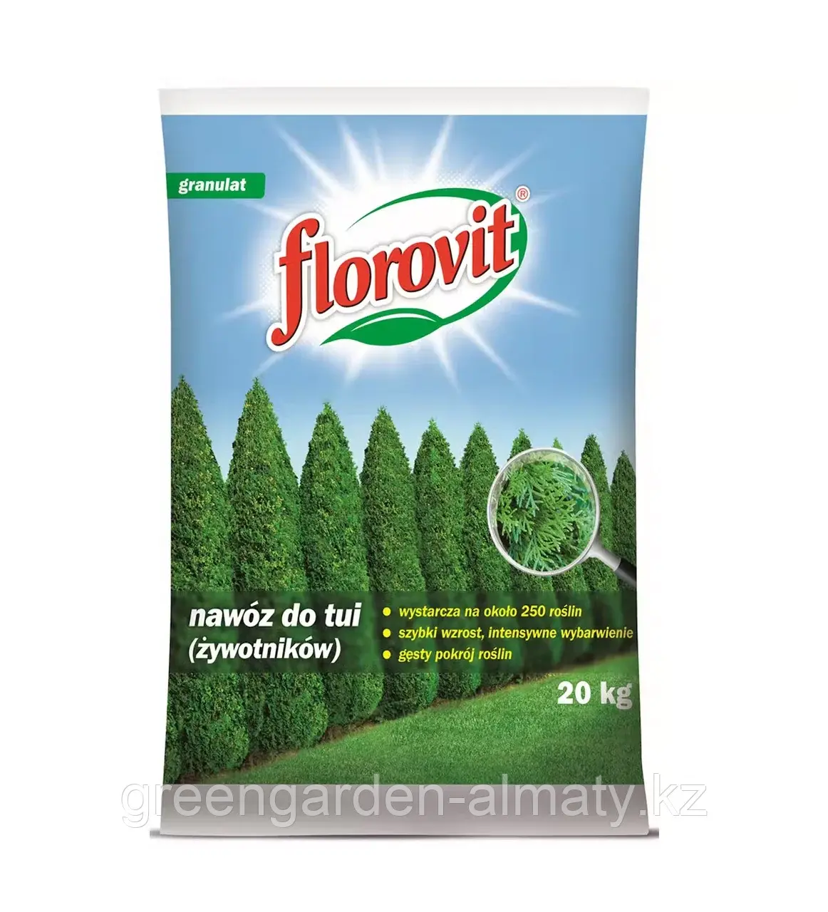 FLOROVIT Гранулированное минеральное удобрение для туи, 20кг(мешок)