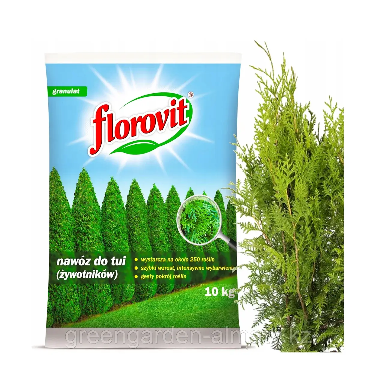 FLOROVIT Гранулированное минеральное удобрение для туи, 10кг(мешок)