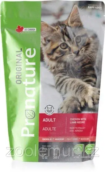 Pronature Original NEW Сухой корм для кошек на основе мяса курицы и ягненка 340 гр