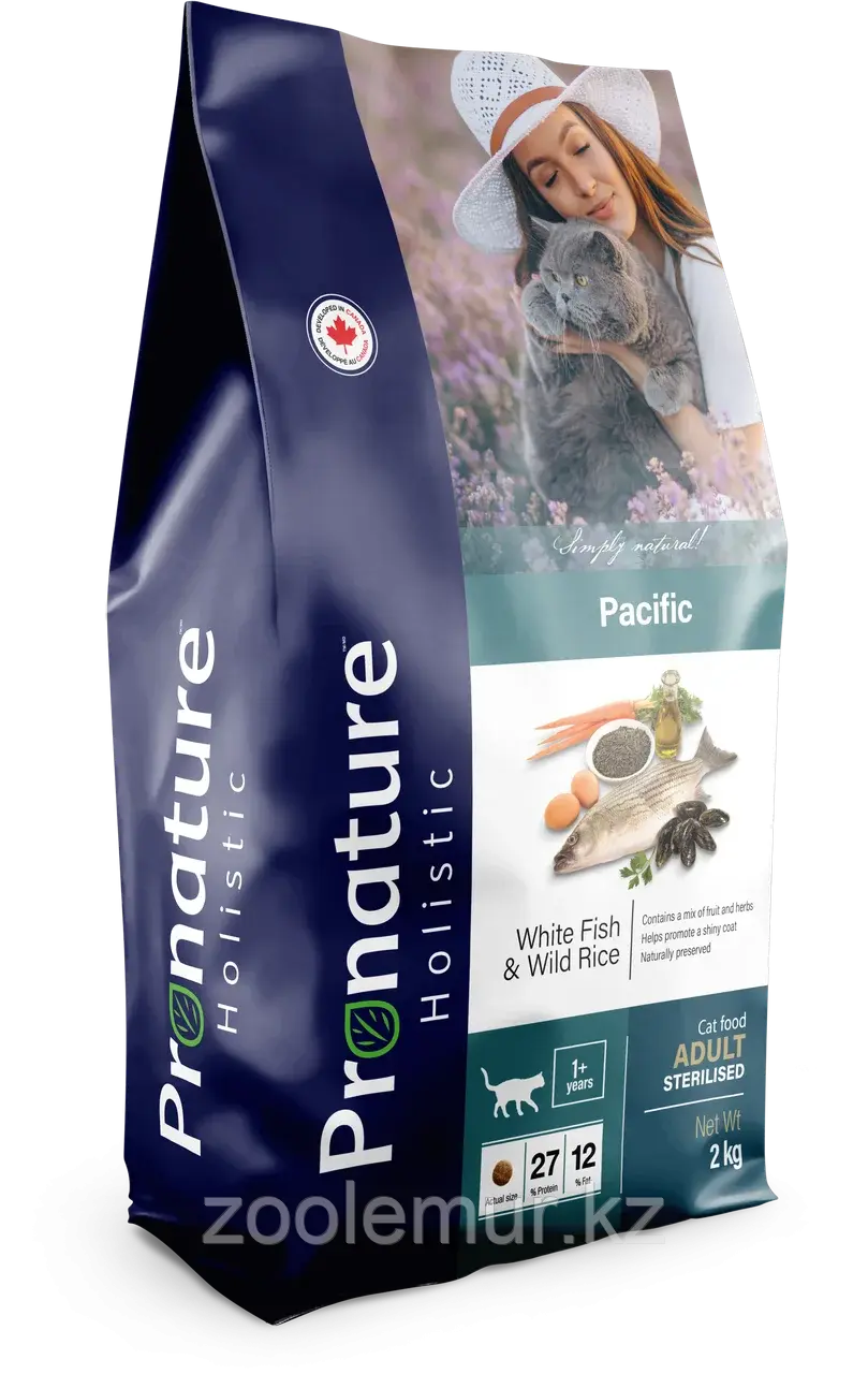 Pronature Holistic Pacific ОКЕАНИЧЕСКАЯ БЕЛАЯ РЫБА с диким рисом для взрослых стерилизованных кошек