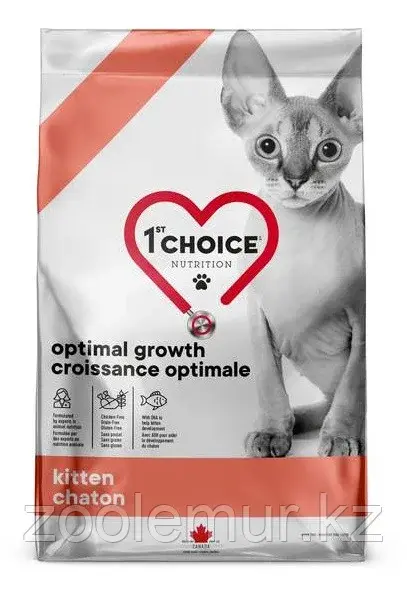 1st CHOICE GF ОПТИМАЛЬНЫЙ РОСТ для котят Треска, Лосось 1.8 кг. 0.34