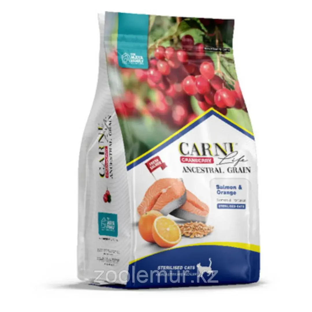 CARNI LIFE Sterilised Корм для стерилизованных с лососем, с апельсином и клюквой 400 Код: 106.2295