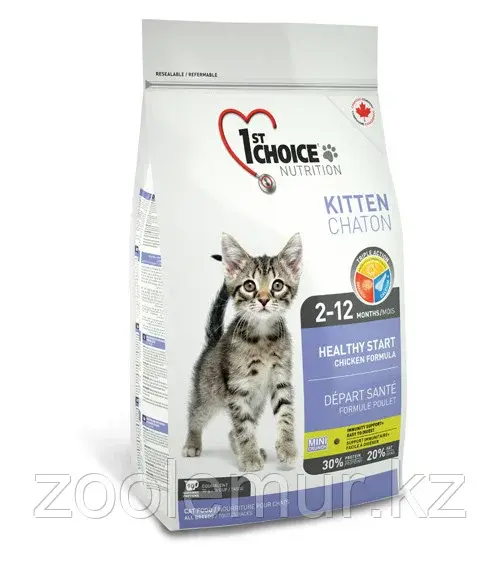 1st Choice «Здоровый старт» для котят от 2 до 12 месяцев, на основе курицы 5.44 кг.