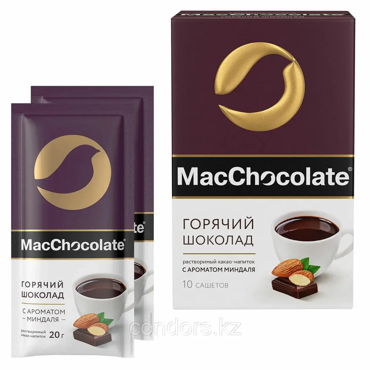Горячий шоколад MACCHOCOLATE растворимый с ароматом миндаля, пакетик 20 г, 64385 Код: 64385