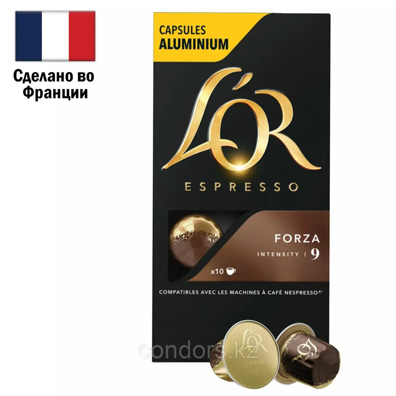 Кофе в алюминиевых капсулах L'OR "Espresso Forza" для кофемашин Nespresso, 10 порций, ФРАНЦИЯ, 4028605 Код: 4028605