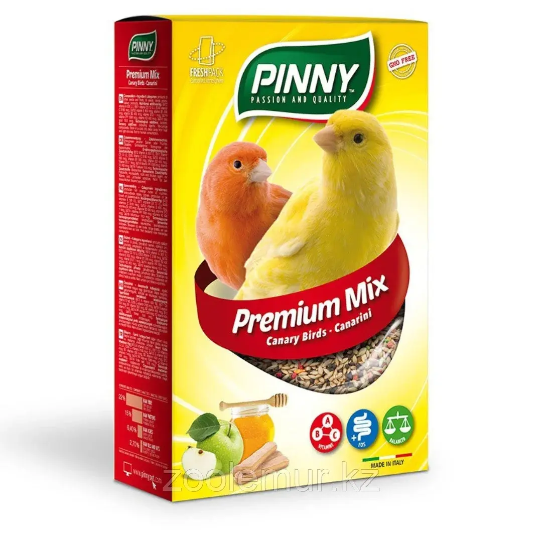 PINNY PM Полнорационный корм для канареек с фруктами, бисквитом и витаминами, 0,8 кг