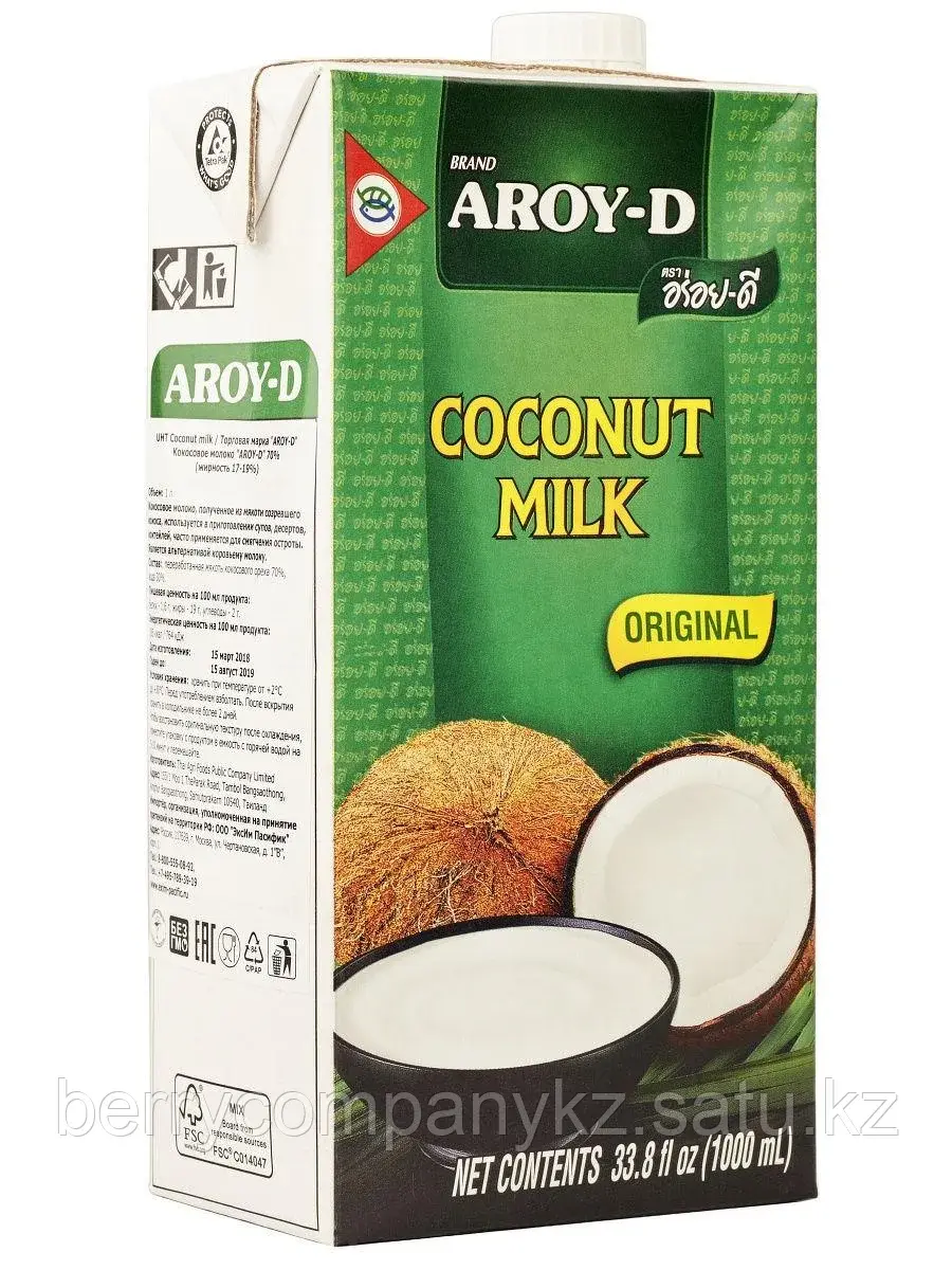 Кокосовое молоко 60% Aroy D 500 мл