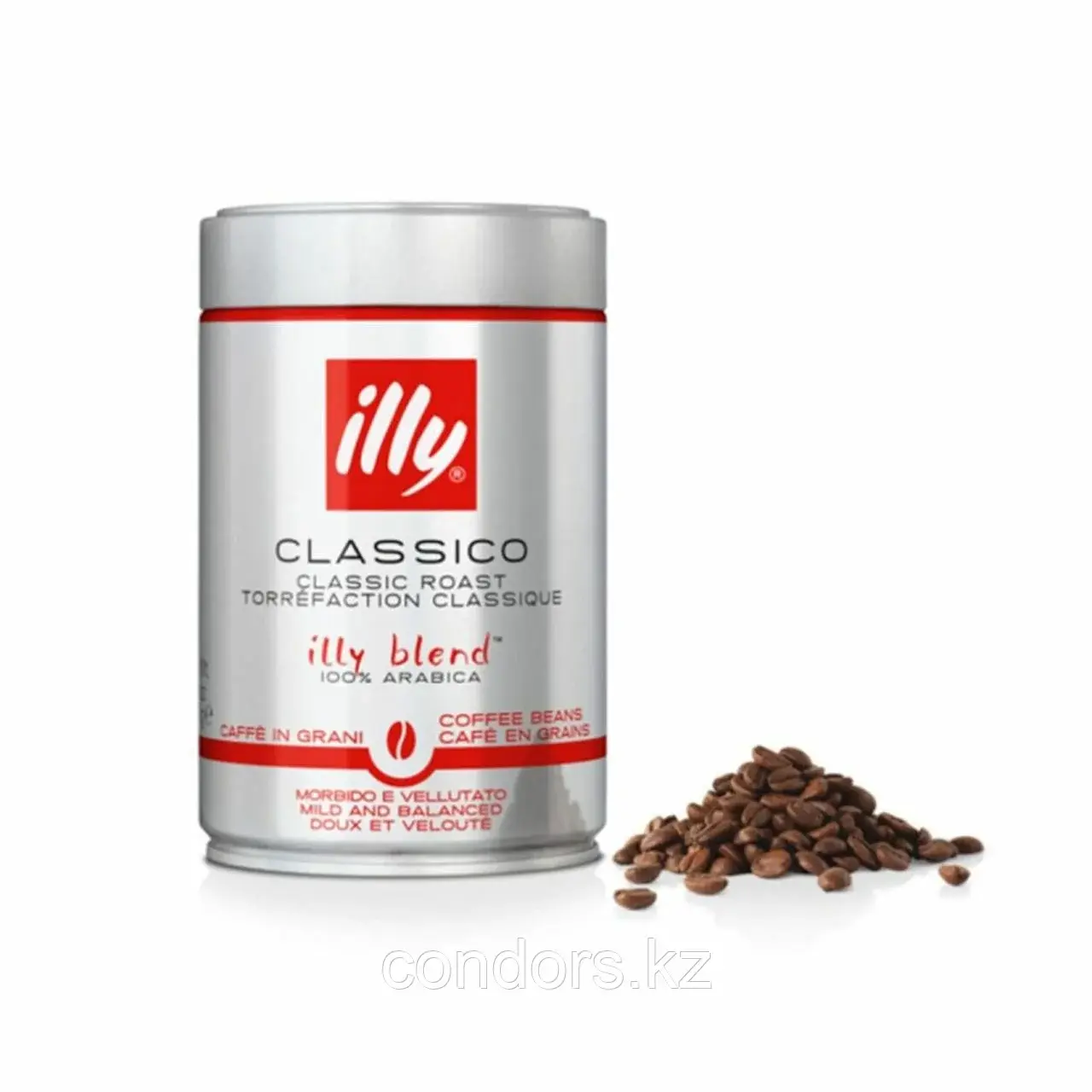 Кофе в зернах ILLY "Intenso" ИТАЛИЯ, 250 г, в жестяной банке, арабика 100%, ИТАЛИЯ, 1819 Код: 1819