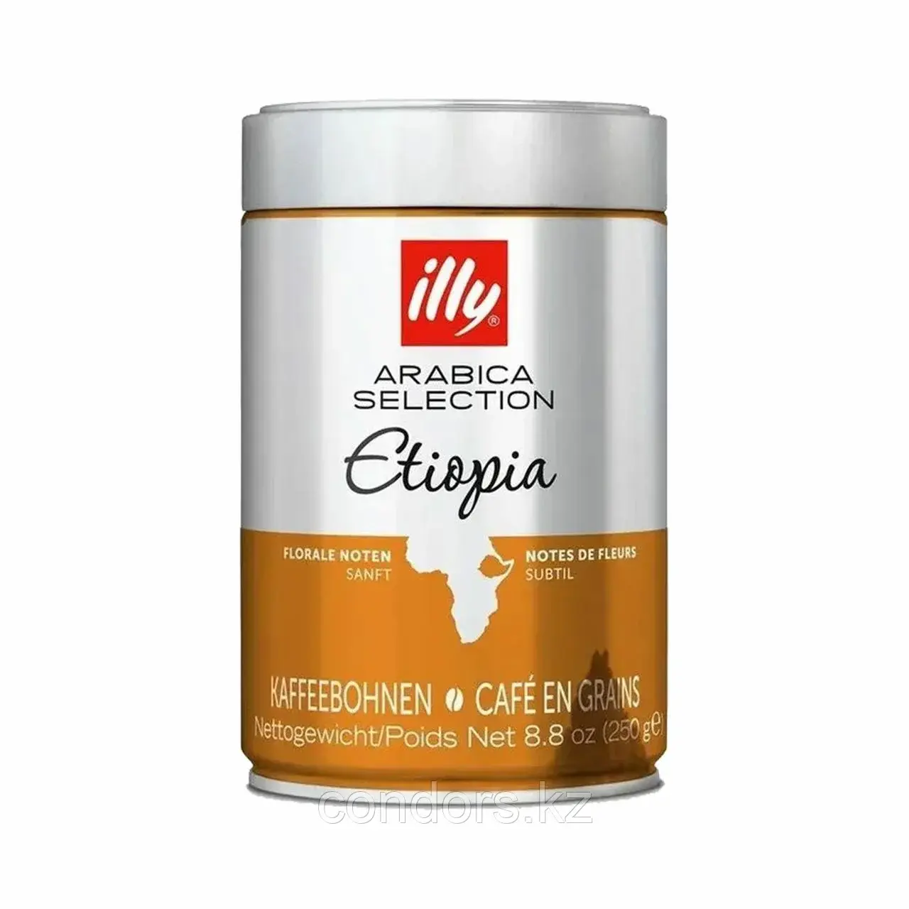 Кофе в зернах ILLY "Etiopia" ИТАЛИЯ, 250 г, в жестяной банке, арабика 100%, ИТАЛИЯ, 7004 Код: 7004