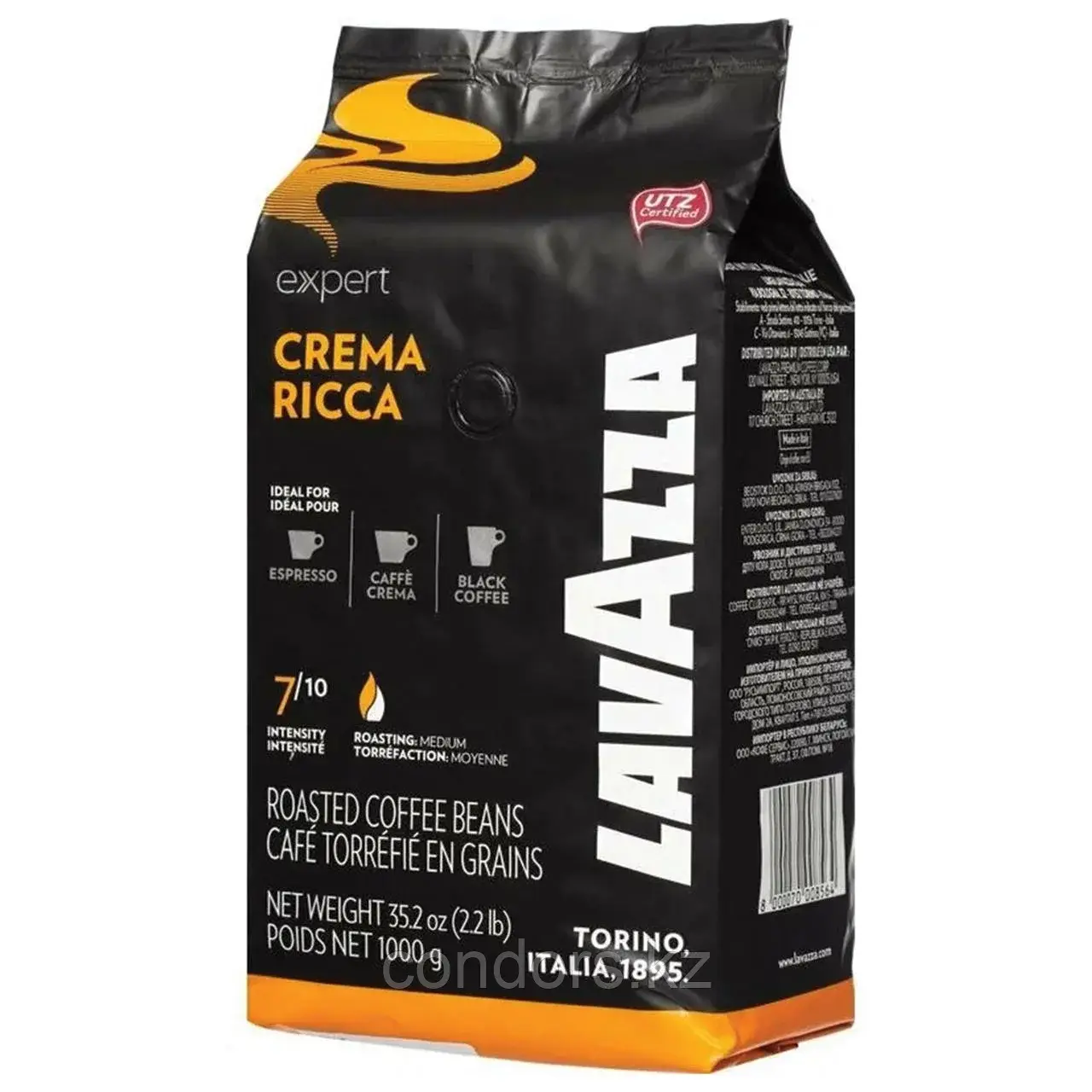 Кофе в зернах LAVAZZA "Crema Ricca Expert" 1 кг, ИТАЛИЯ, 3003 Код: 3003