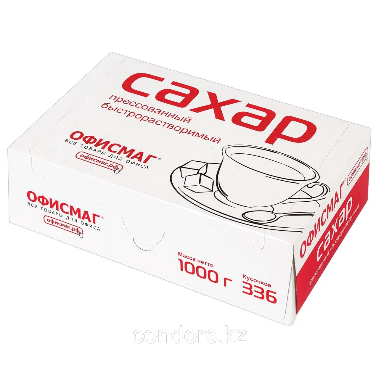 Сахар-рафинад ОФИСМАГ 1 кг (336 кусочков, размер 12х14х15 мм), 620683 Код: 620683